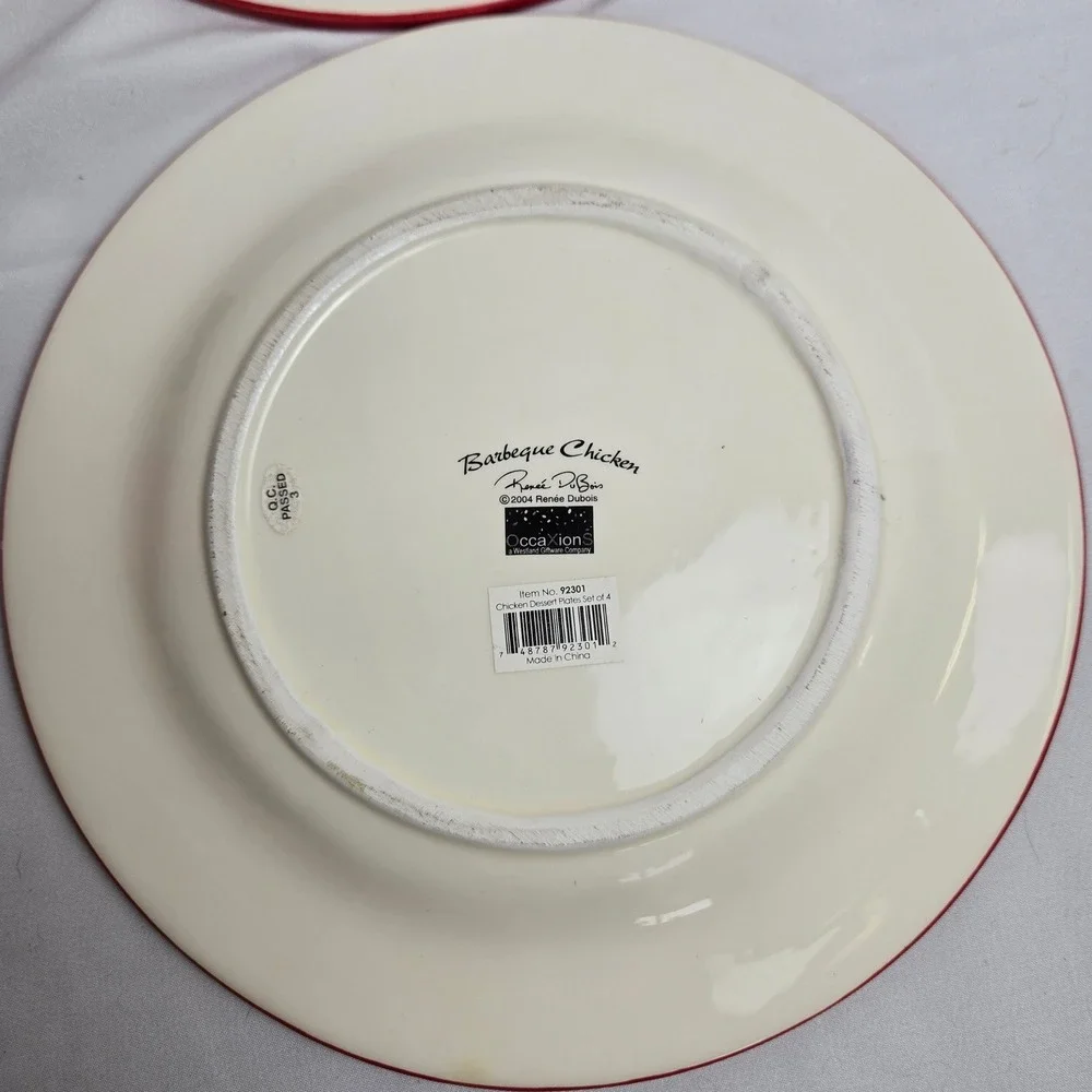 Barbeque Chicken Dessert Plates, Renee DuBois,‎ 992301, 8.75